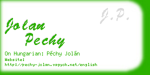 jolan pechy business card